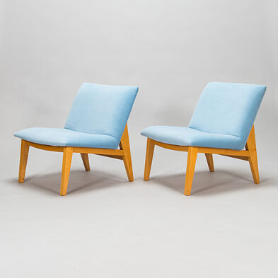 A pair of mid-20th century lounge chairs